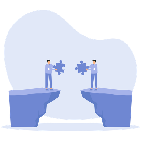 Two Businessmen solving business problem  Illustration