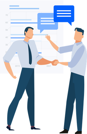 Two businessmen talking about business  Illustration