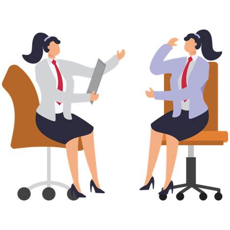 Two businesswomen doing medical discussion  Illustration