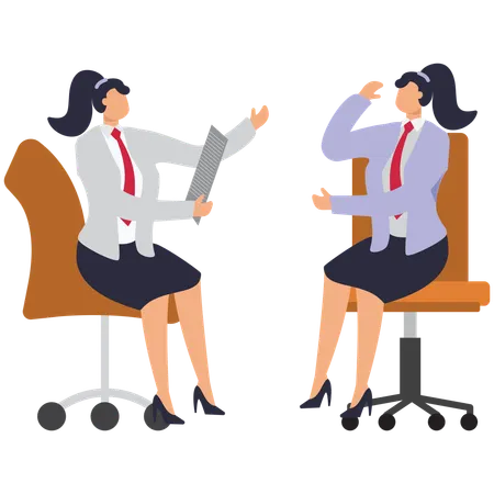 Two businesswomen doing medical discussion  Illustration
