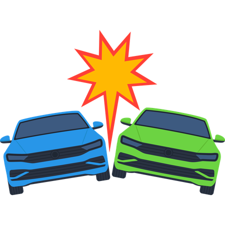 Two car collided with explosion  Illustration