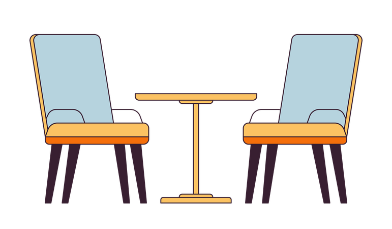 Two chairs around table  Illustration