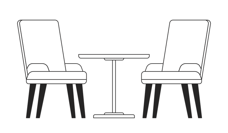 Two chairs around table  Illustration