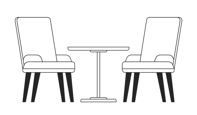 Two chairs around table  Illustration