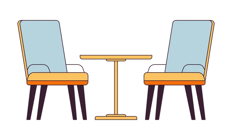 Two chairs around table  Illustration