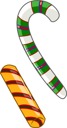 Two Christmas candy canes  Illustration