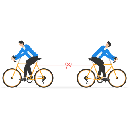 Two Bikes Are Moving In The Opposite Direction Planning And Strategy Concept Illustration