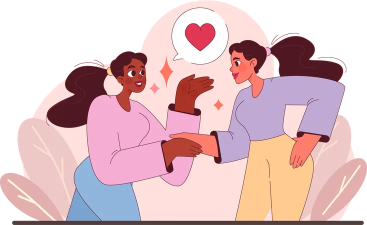 Two diverse women share moment of mutual support  Illustration