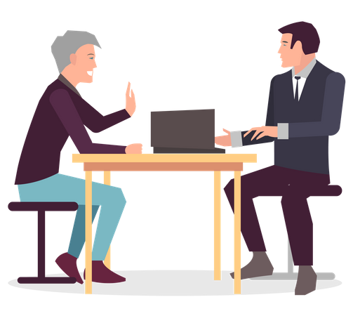 Two entrepreneur doing business discussion  Illustration