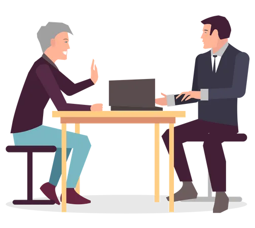 Two entrepreneur doing business discussion  Illustration