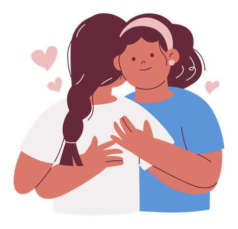 Two Friends Embracing each other  Illustration