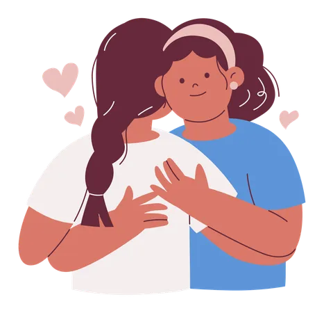 Two Friends Embracing each other  Illustration