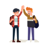 illustrations of two friends