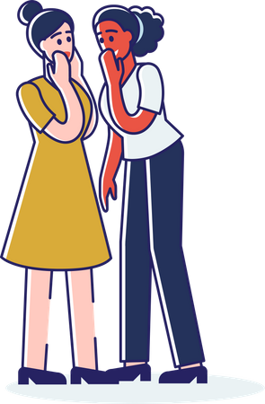 Two girls gossipping  Illustration