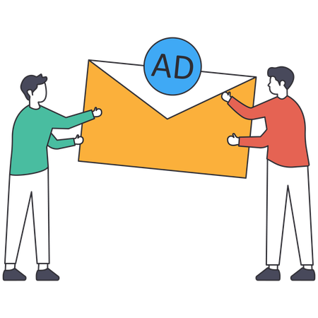 Two guys doing mail Business Advertising  Illustration