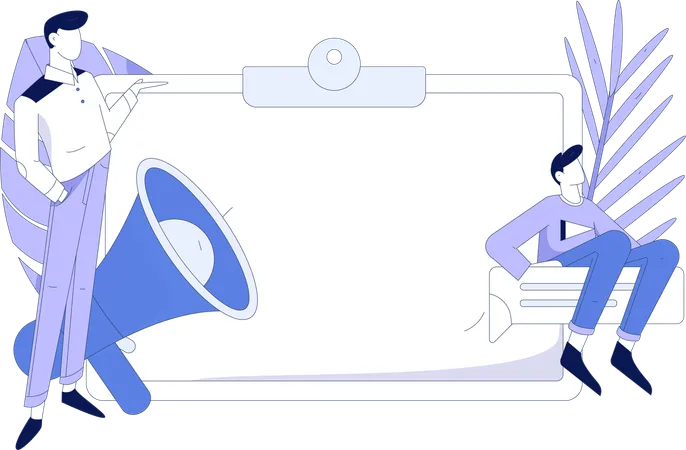 Two guys doing Marketing  Illustration