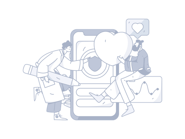 Two guys doing medical analysis  Illustration