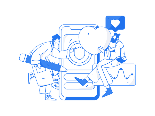 Two guys doing medical analysis  Illustration