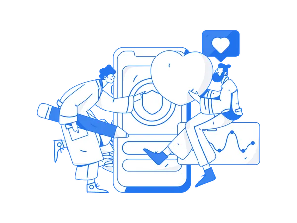 Two guys doing medical analysis  Illustration