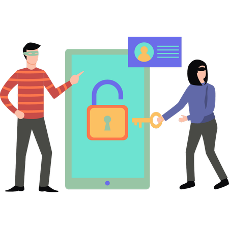 Two hackers opened mobile phone  Illustration