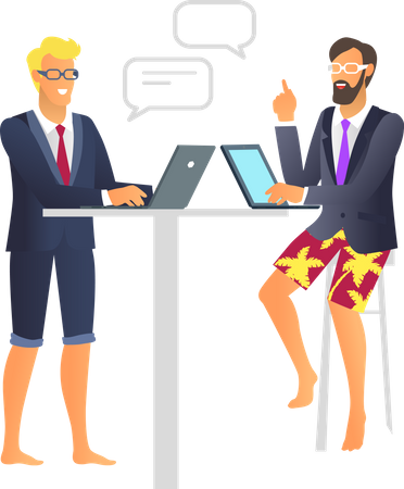 Two Happy Businessmen  Illustration