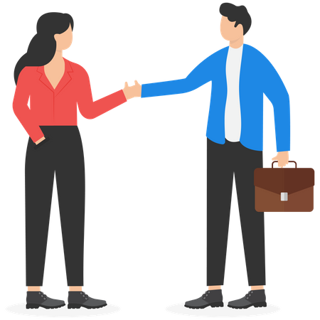 Two international business people shaking hand  Illustration