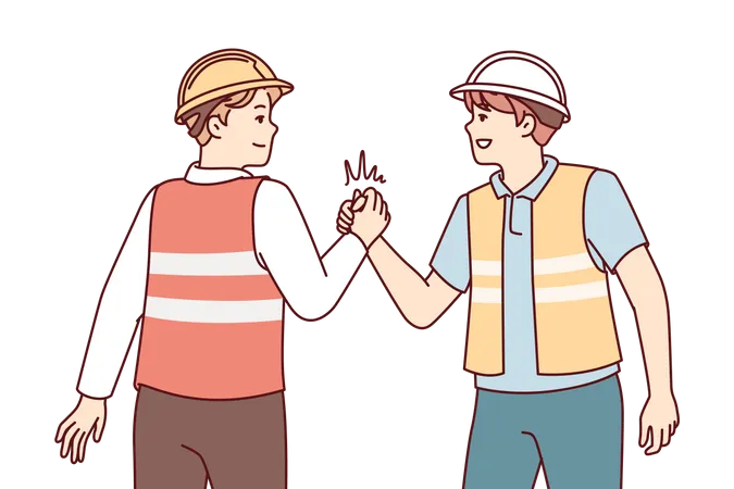 Two Labour work together  Illustration