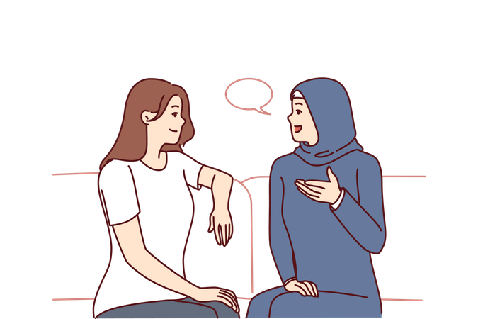 Two ladies talking  Illustration