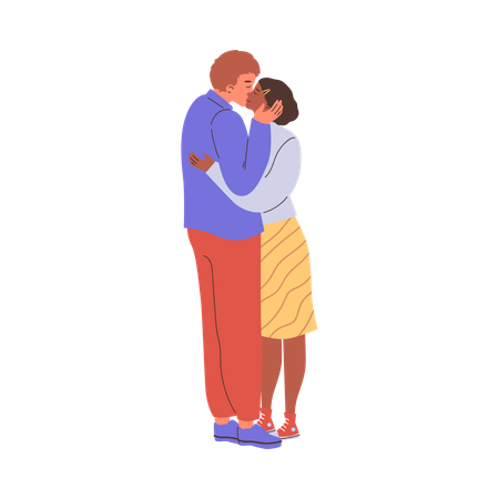 Two lovers spending time together at romantic date  Illustration