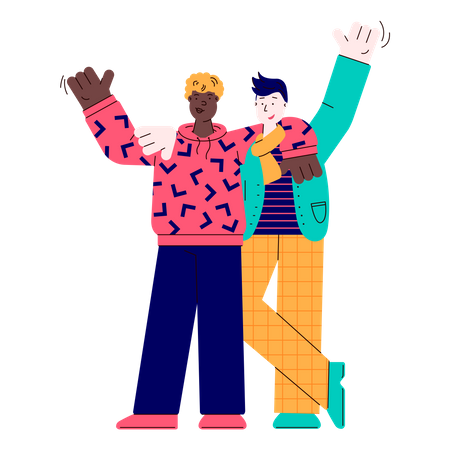 Two male best friends  Illustration