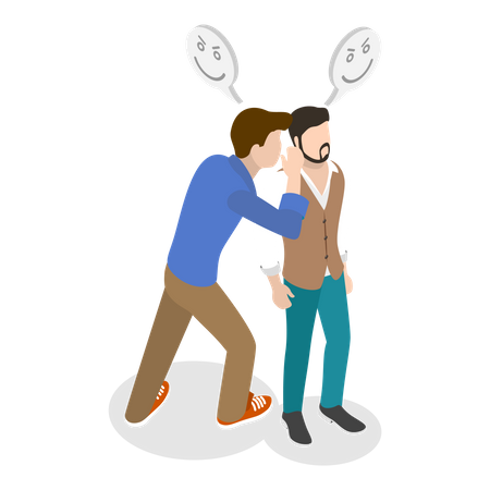 Two man gossiping about rumors  Illustration