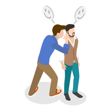 Two man gossiping about rumors  Illustration