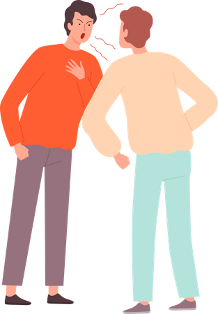 Two man having quarrel  Illustration