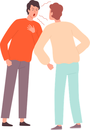 Two man having quarrel  Illustration