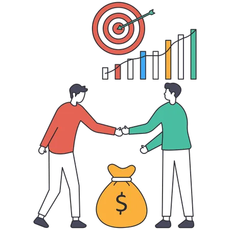 Two men doing Business Agreement  Illustration