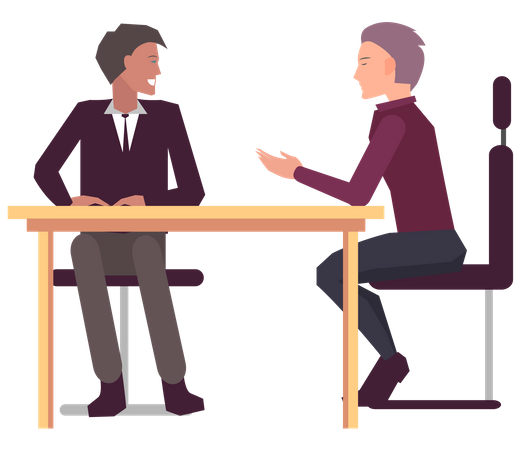 Two men doing business talk  Illustration