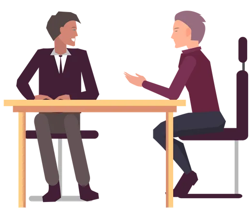 Two men doing business talk  Illustration