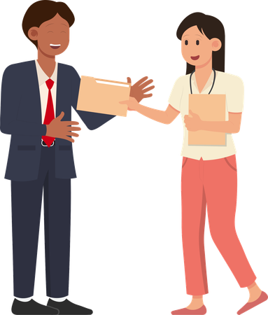 Two Officers Talking each other  Illustration