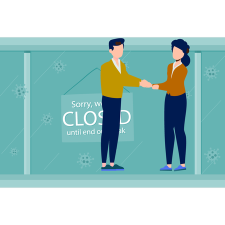 Two people are finalizing deal  Illustration