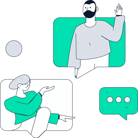 Two people doing business talk  Illustration