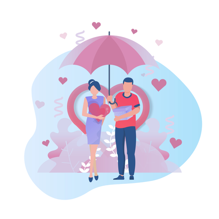 Download Best Premium Two people falling in love Illustration ...