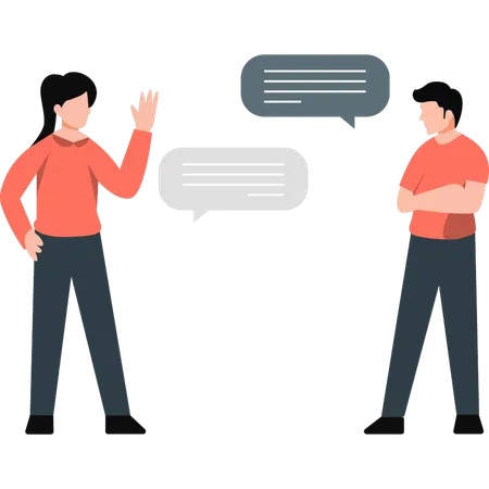 Two people having abusiness conversation  Illustration