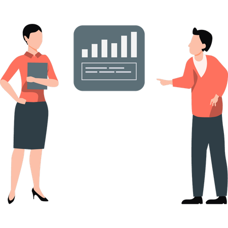 Two people having business conversation  Illustration