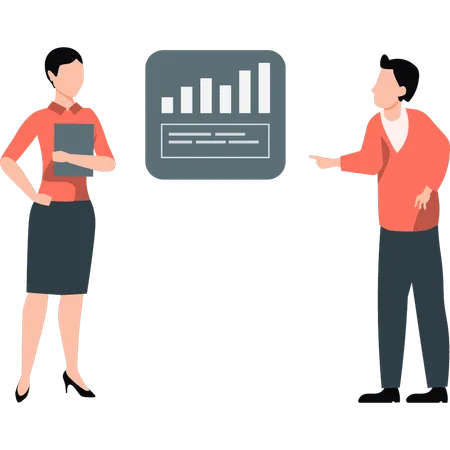 Two people having business conversation  Illustration