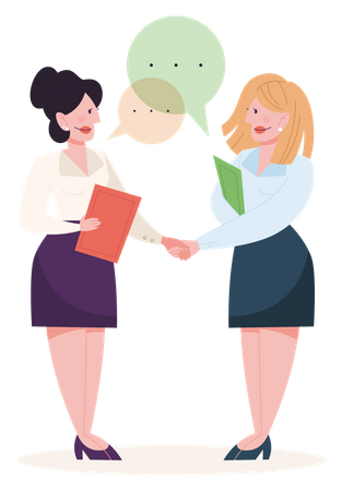 Two people shake hands as a result of agreement  Illustration