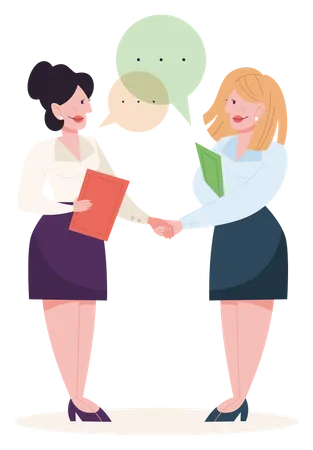 Two people shake hands as a result of agreement  Illustration