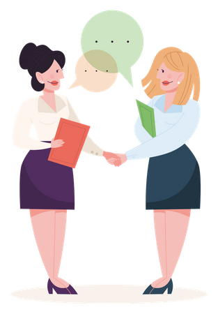 Two people shake hands as a result of agreement  Illustration