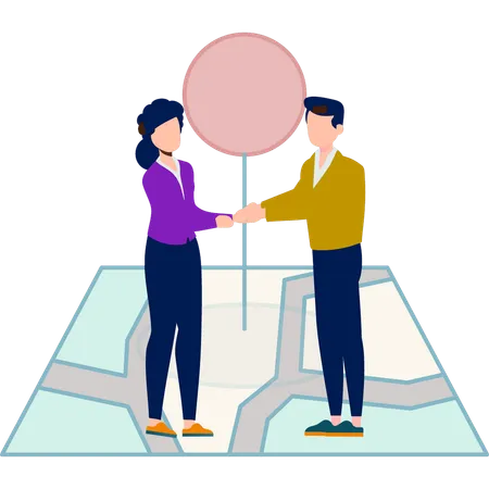 Two persons shaking hands together  Illustration