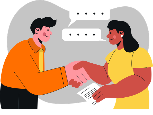 Two Professionals Shaking Hands in  Collaborative Agreement Setting  Illustration
