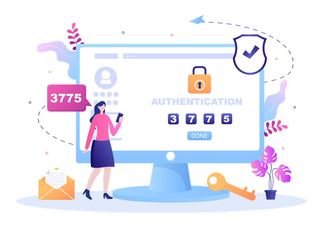 Two Steps Authentication Password Illustration